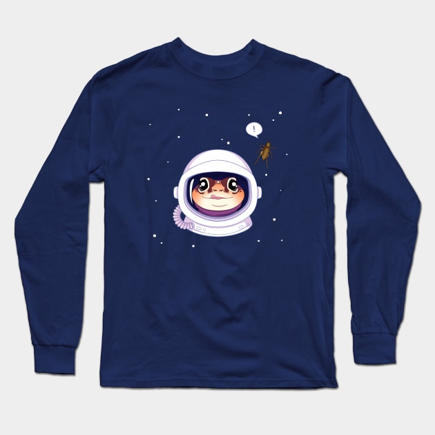 African Fat Tailed Gecko, Space Theme! Astronaut Gecko Long Sleeve T-Shirt by anacecilia